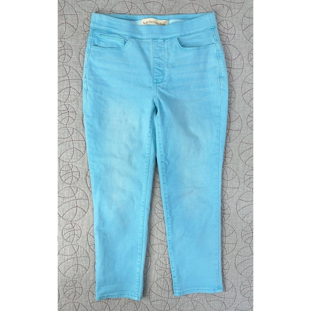 Soft Surroundings Ultimate‎ Denim Pull On Crop Pants Blue / Women's XS